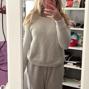 white sweater